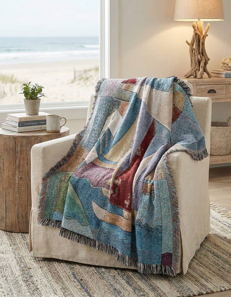 Detail image of 4' 6 x 6' Bay Regatta Throw Blanket