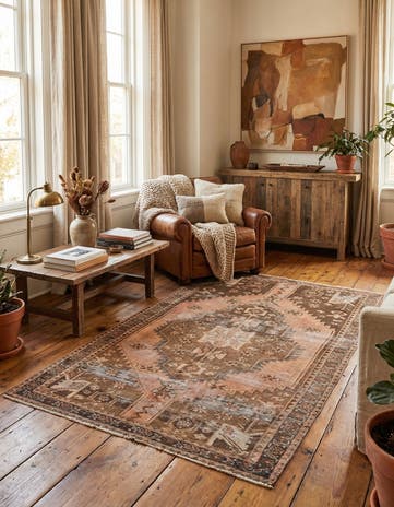4' x 6' 10 Hand Knotted Ultra Vintage Persian Wool Rug