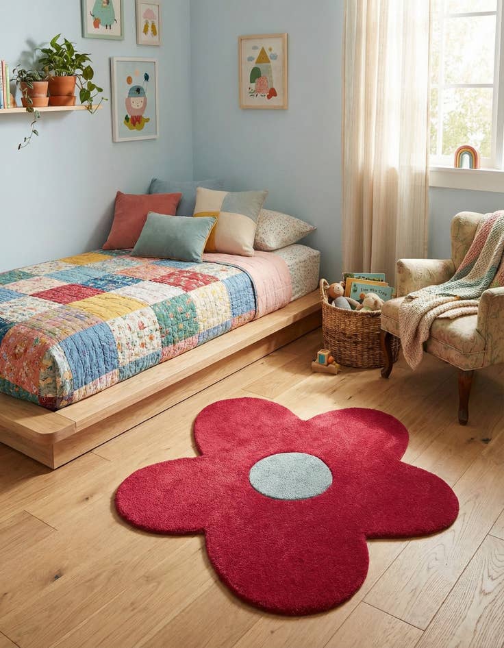 Detail image of  2' 2 x 2' 2 Happy Rugs Funky Flower Wool Round