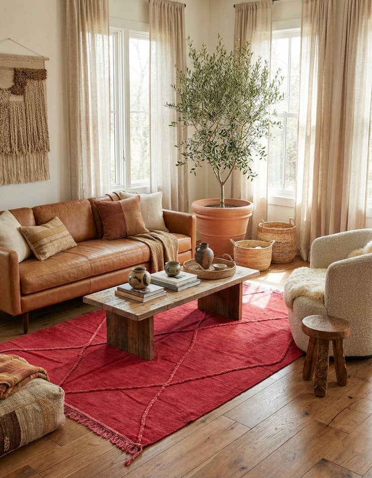 Detail image of 4' 2 x 6' Hand Woven Kilim Modern Wool Rug