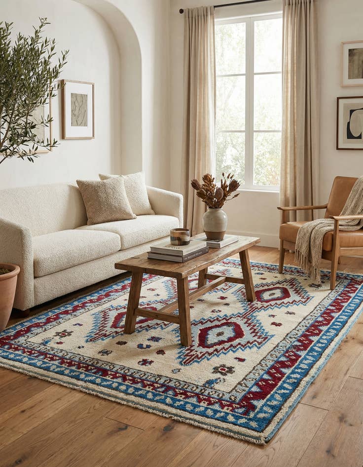 Detail image of 5' x 7' 6  Hand Knotted Moroccan Wool Rug