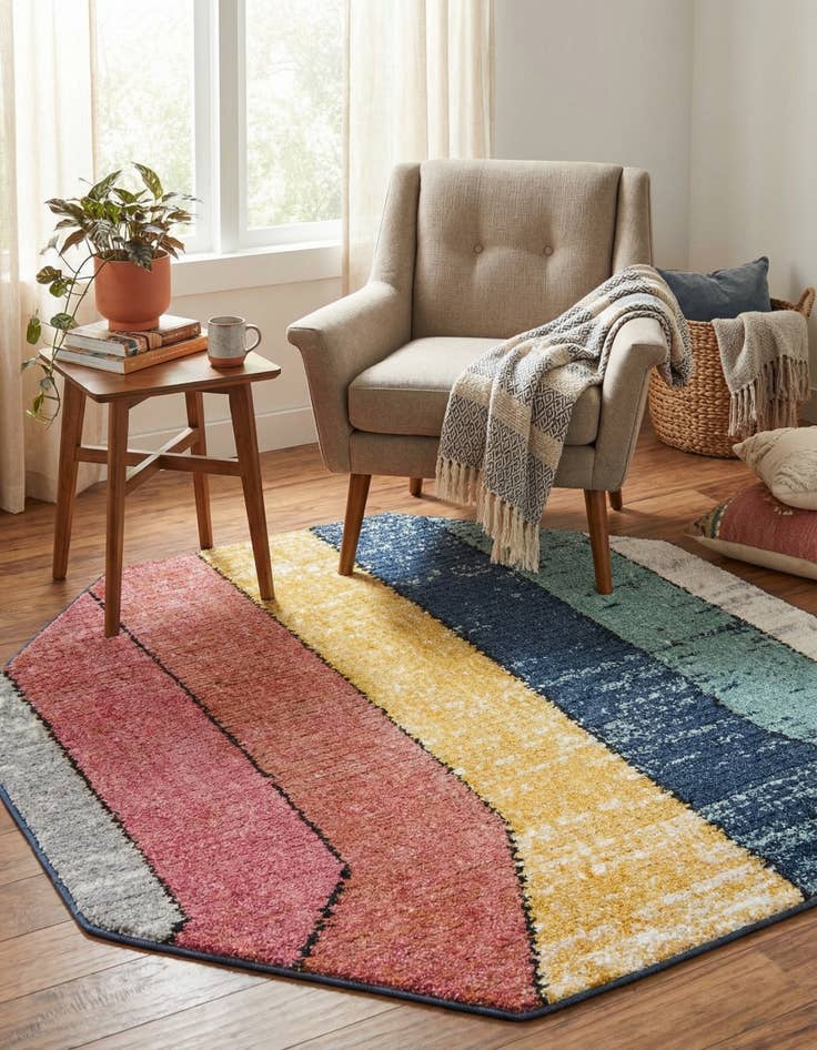 Detail image of  5' 3 x 5' 3 Tagine Octagon Rug