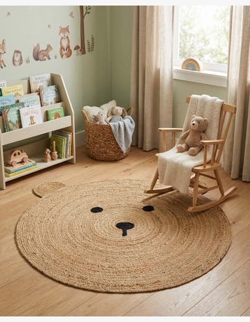 Natural Kids Braided Jute Round Rug