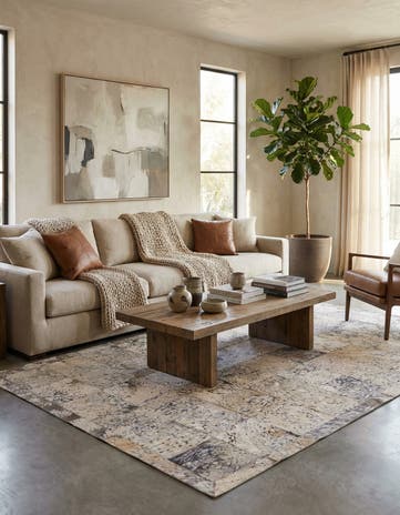 5' 4 x 8' 2 Cowhide - Patchwork Rug