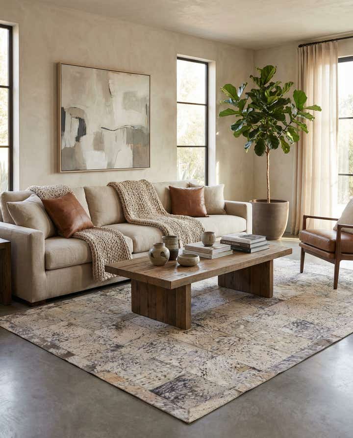 5' 4 x 8' 2 Cowhide - Patchwork Rug