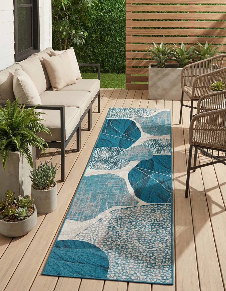 Detail image of 2' 7 x 10'  Washable Modern Indoor / Outdoor Runner Rug