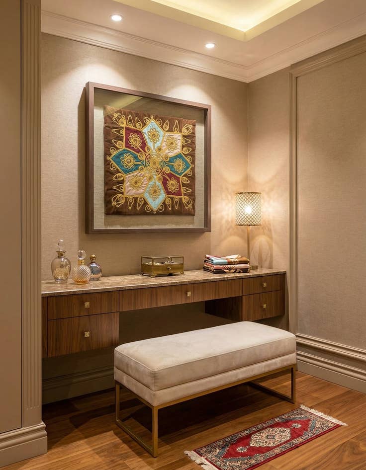 Detail image of 1' 5 x 1' 5 Textile Wall Art Square Rug