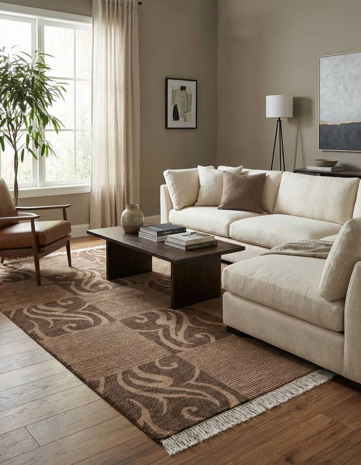 Detail image of 5' 7 x 8'  Hand Knotted Darya Wool Rug