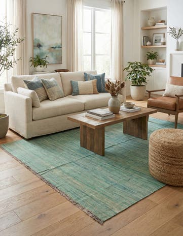 5' 3 x 8' Hand Woven Kilim Modern Wool Rug