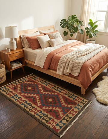 3' 4 x 5' Hand Woven Kilim Maymana Wool Rug