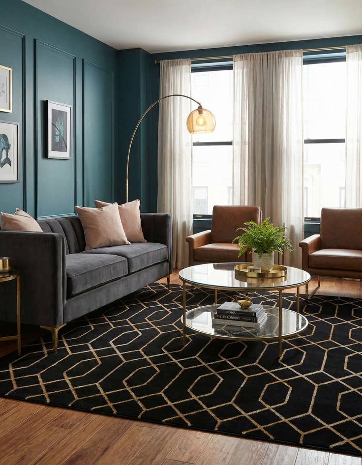 Detail image of  7' 10 x 7' 10  Marilyn Monroe™ Glam Trellis Square Rug