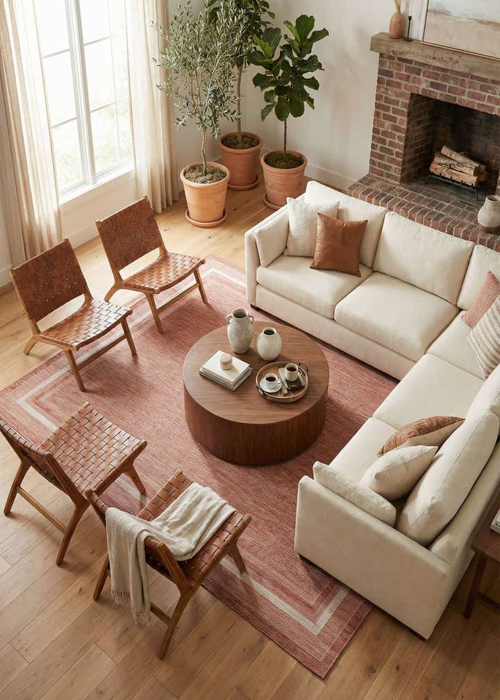 9' x 12' Easy-Clean Border Indoor / Outdoor Rug