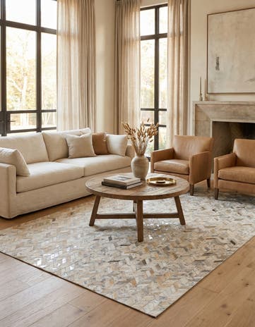 5' 1 x 8' Cowhide Stocks Rug