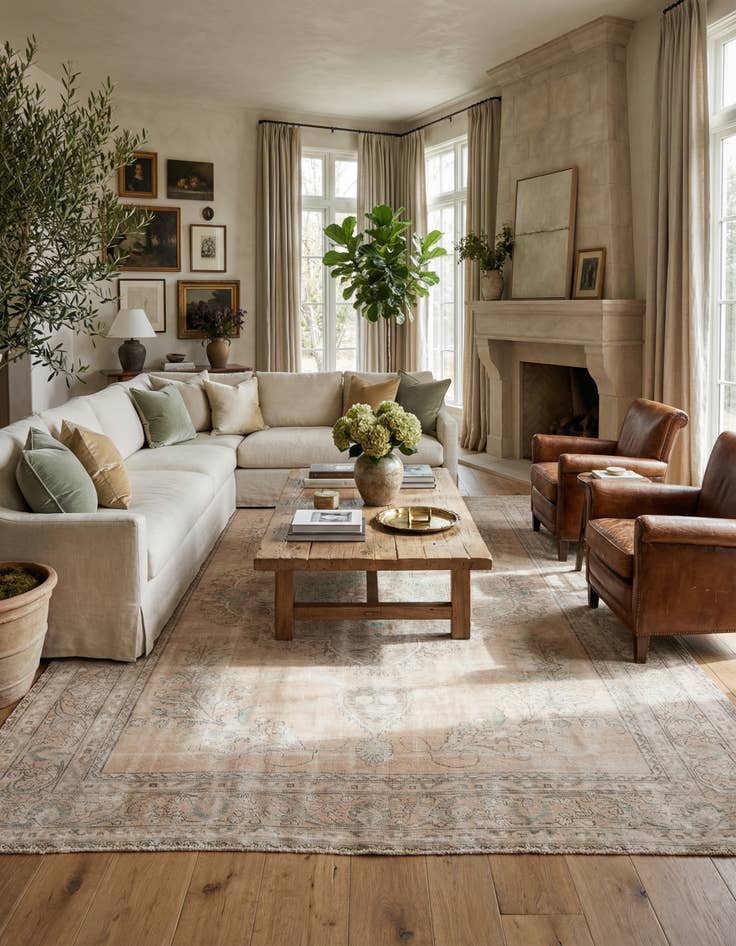 Detail image of  9' 6 x 13' 1  Hand Knotted Ultra Vintage Persian Wool Rug