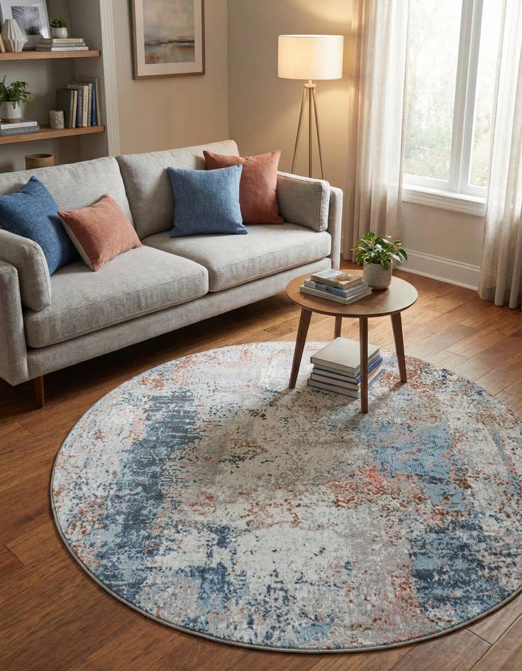 Detail image of 5' 3 x 5' 3 Kamala Washable Round Rug