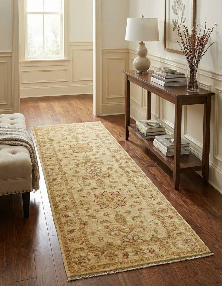 Detail image of 2' 6 x 6' 5  Hand Knotted Peshawar Ziegler Runner Rug