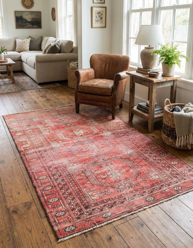 Detail image of 3' 5 x 5' 10  Hand Knotted Ultra Vintage Persian Wool Rug