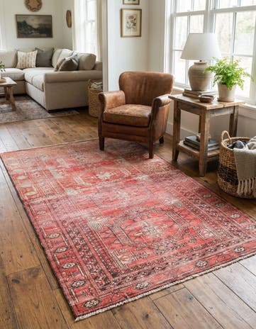 3' 5 x 5' 10 Hand Knotted Ultra Vintage Persian Wool Rug