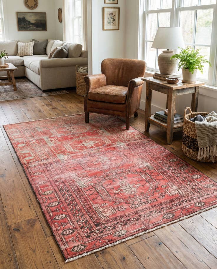 Detail image of 3' 5 x 5' 10 Hand Knotted Ultra Vintage Persian Wool Rug