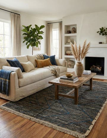 5' 3 x 8' 8 Hand Knotted Moroccan Wool Rug