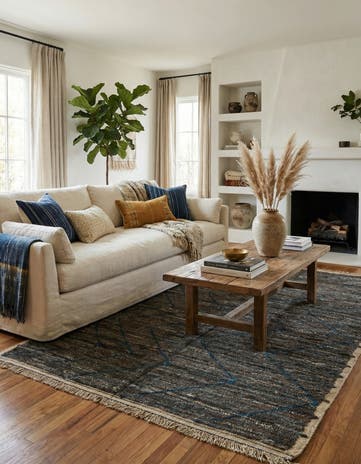 5' 3 x 8' 8 Hand Knotted Moroccan Wool Rug