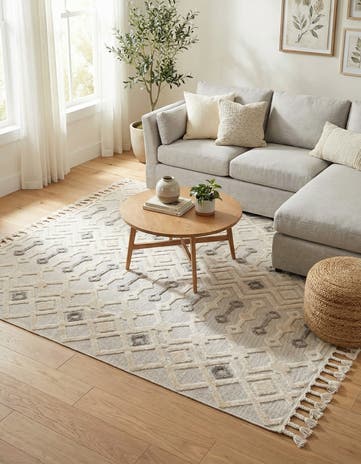 Sandy Beige Arlo Square Rug