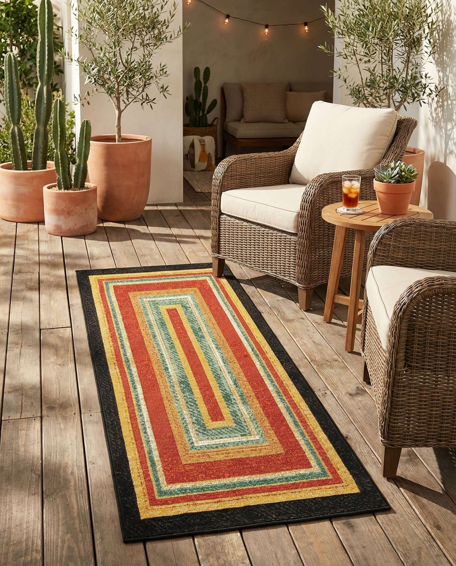 2' x 5' Easy-Clean Modern Indoor / Outdoor Runner Rug