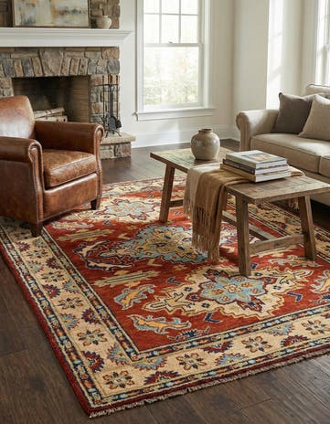 5' 7 x 7' 2 Hand Knotted Kazak Wool Rug