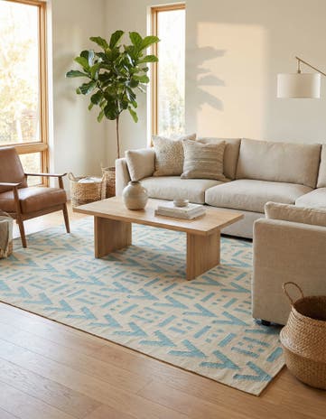 5' x 6' 1 Hand Woven Kilim Modern Wool Rug