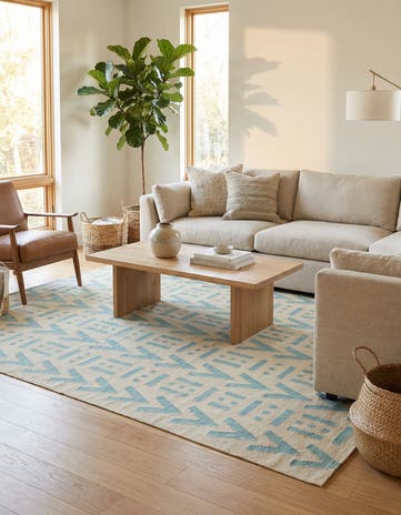 5' x 6' 1 Hand Woven Kilim Modern Wool Rug