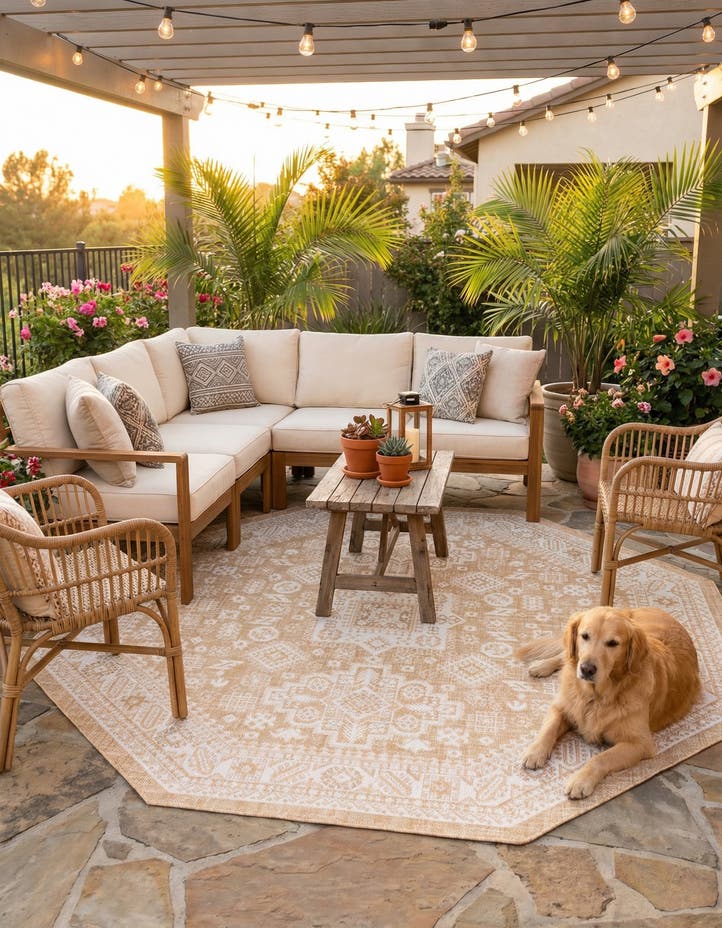 7' 10 x 7' 10 Easy-Clean Aztec Indoor / Outdoor ...