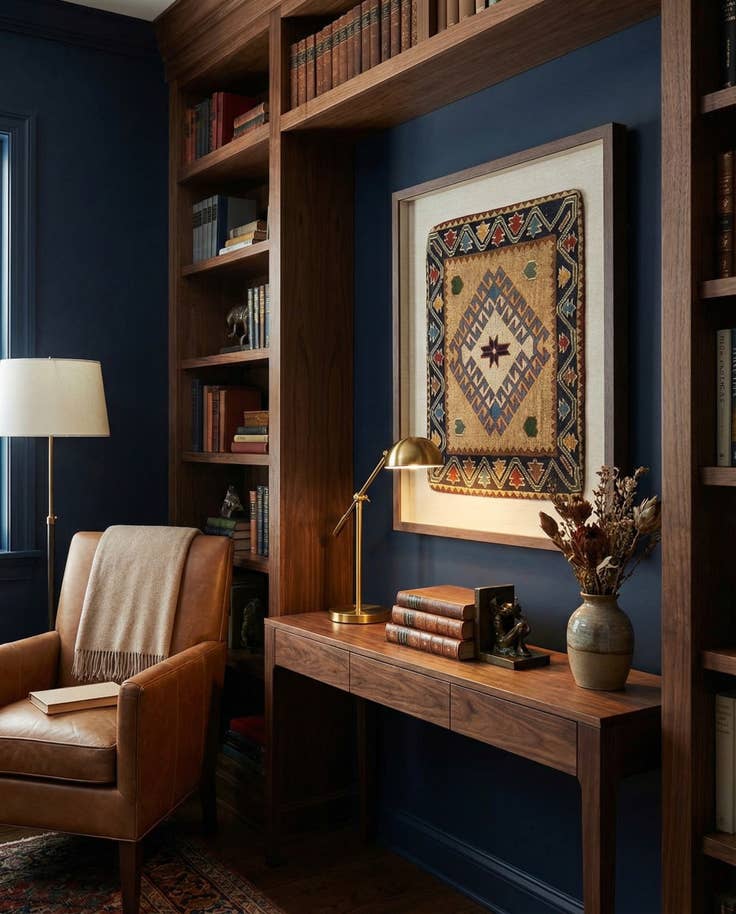 Detail image of 1' 5 x 1' 9 Textile Wall Art Square Rug
