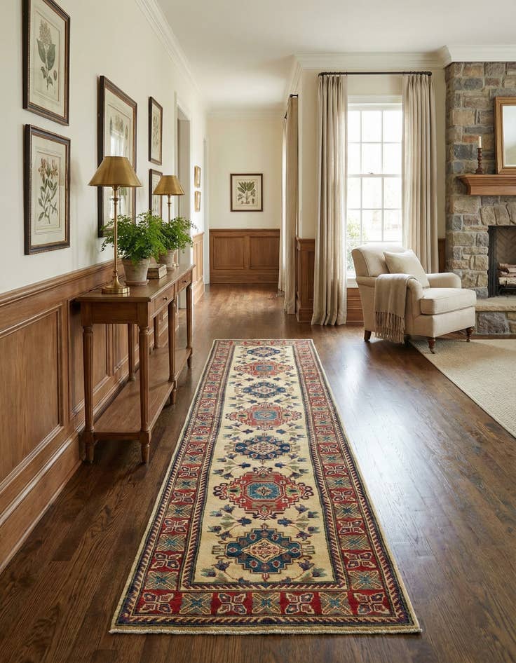 Detail image of 2' 9 x 10'  Hand Knotted Kazak Runner Rug