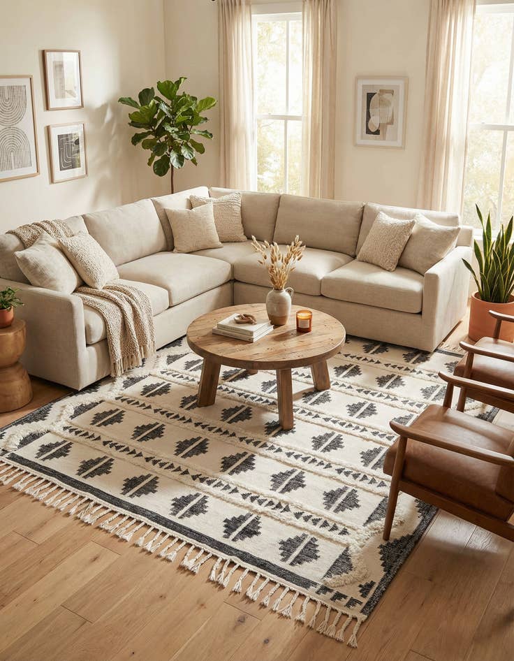 Detail image of 10' x 10'  Hand Woven Arizona Wool Square Rug