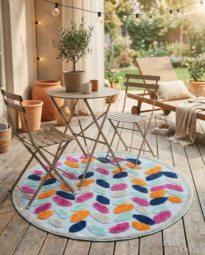 3' 3 x 3' 3 Easy-Clean Aruba Indoor / Outdoor Round Rug