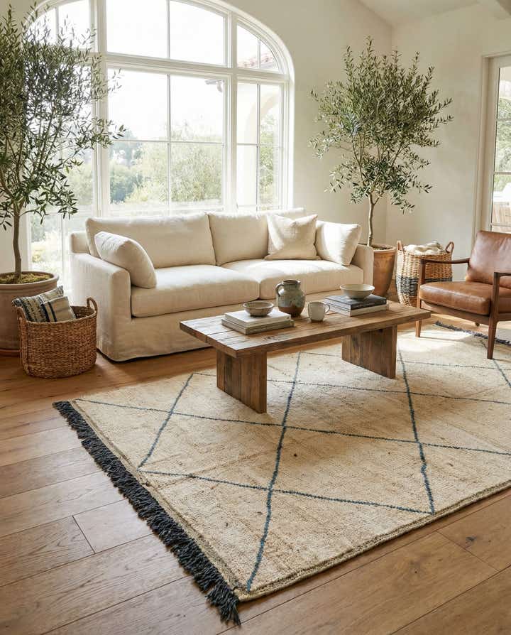 6' 3 x 9' 3 Hand Knotted Moroccan Wool Rug