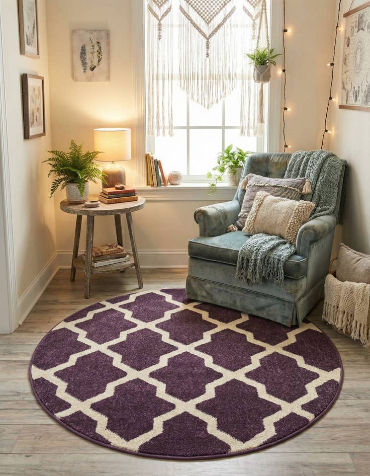 Detail image of  3' 3 x 3' 3 Lattice Round Rug