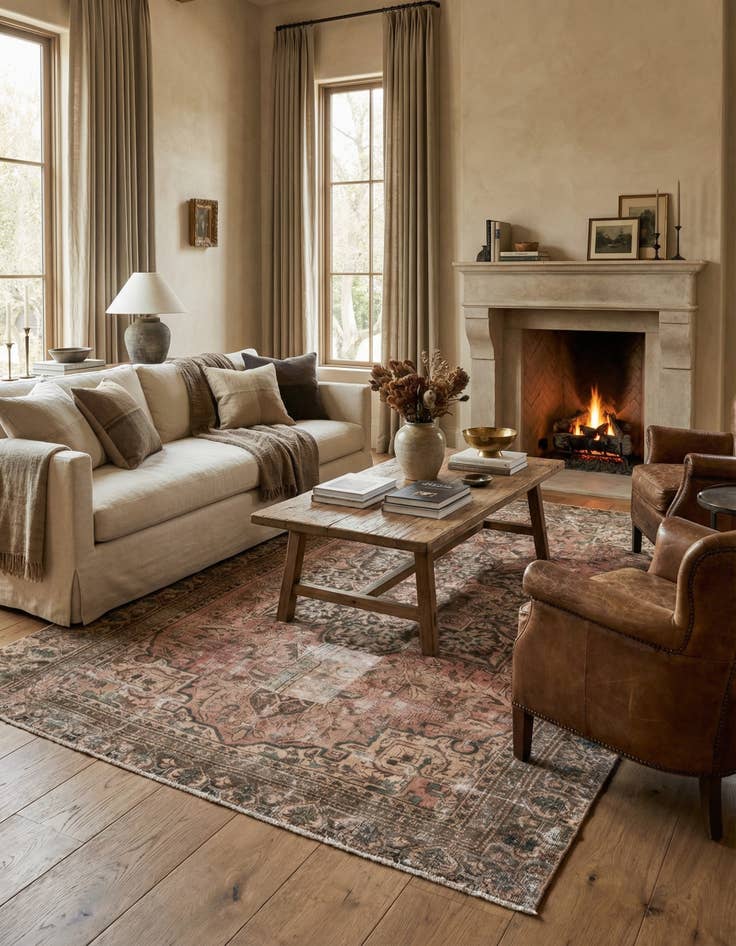 Detail image of  7' 1 x 9' 9  Hand Knotted Ultra Vintage Persian Wool Rug