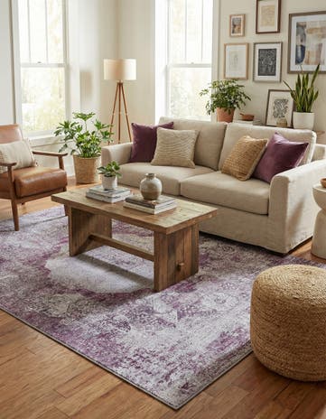 Pink Ivory Washable Yara Rug