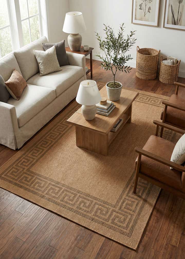 7' x 9' 7 Easy-Clean Border Indoor / Outdoor Rug
