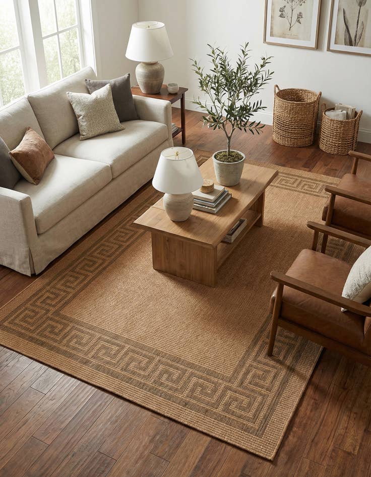 Detail image of 7' x 9' 7  Washable Border Indoor / Outdoor Rug