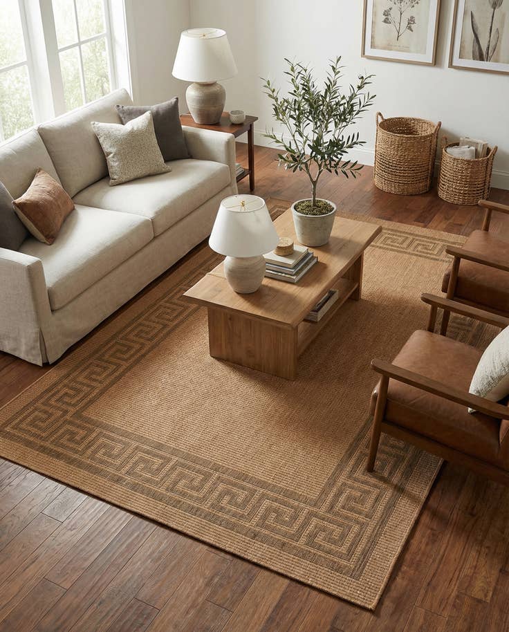 Detail image of 7' x 9' 7 Easy-Clean Border Indoor / Outdoor Rug