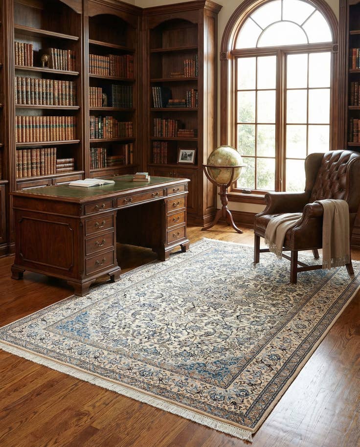 Detail image of 4' 11 x 7' 7 Hand Knotted Nain Rug