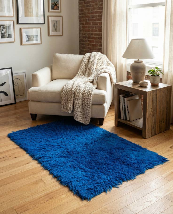 Detail image of 2' 6 x 4' Hand Knotted Moroccan Wool Rug