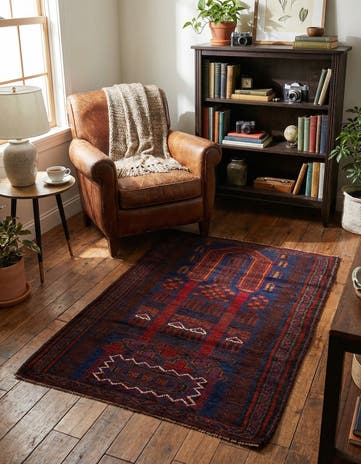 2' 10 x 4' 8 Hand Knotted Balouch Persian Wool Rug