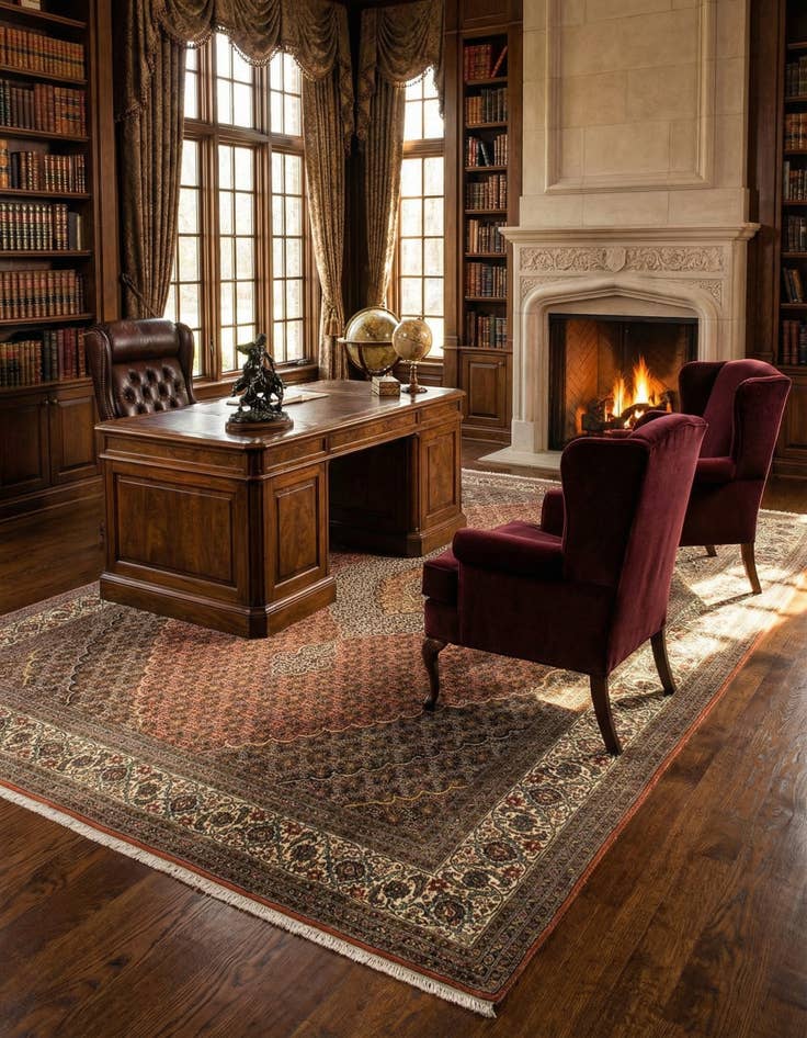 Detail image of  6' 8 x 10' 6 Tabriz Mahi Rug