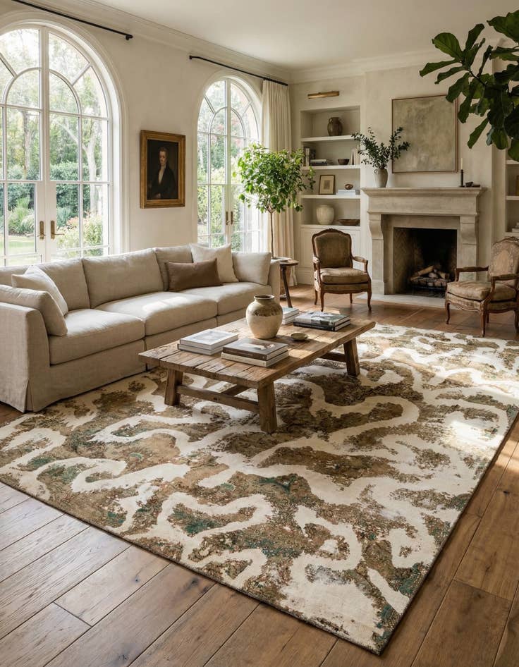 Detail image of  9' 4 x 12' 2  Hand Knotted Ultra Vintage Persian Wool Rug