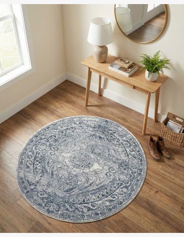 Dark Blue Eliza Round Rug