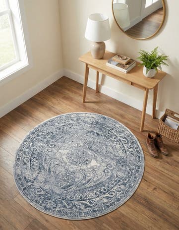 Dark Blue Eliza Round Rug