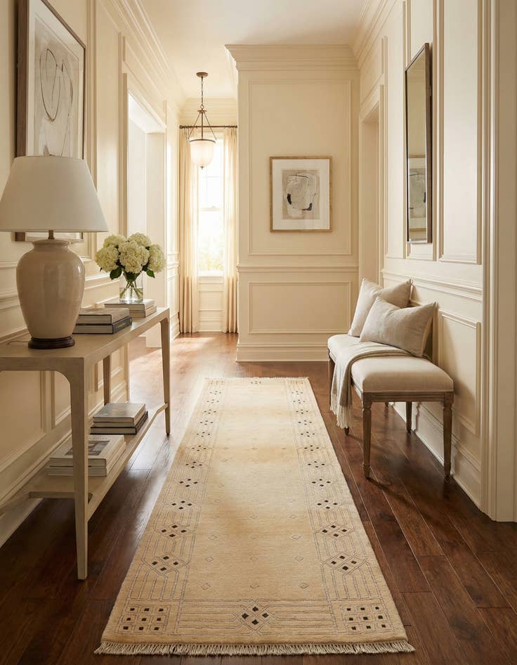 Detail image of 2' 8 x 9' 8  Hand Knotted Darya Wool Runner Rug